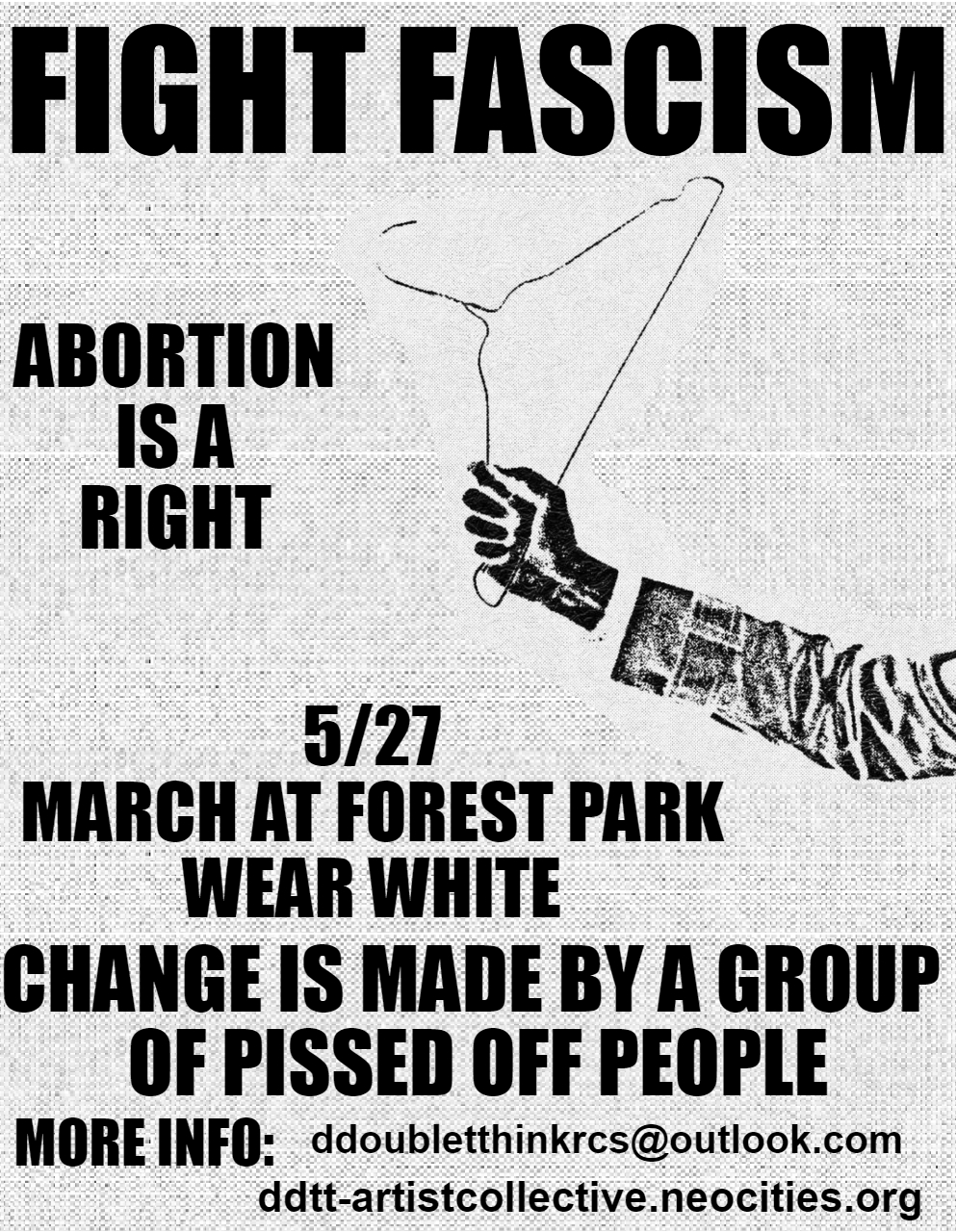 flyer advertising a protest against the overturning of roe v wade